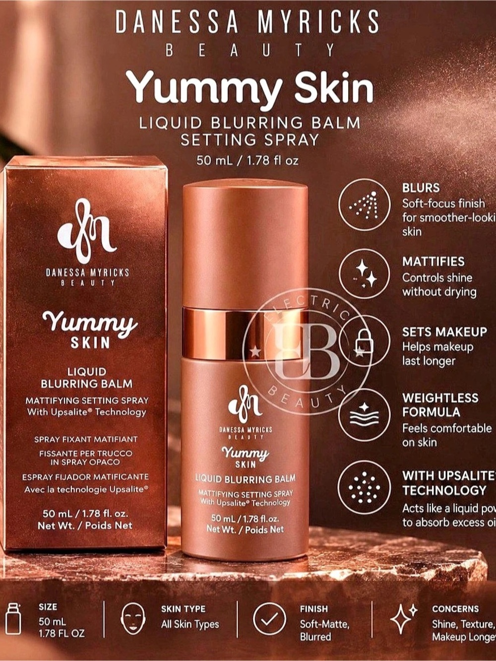 Danessa Myricks Beauty Yummy Skin Liquid Blurring Balm Setting Spray NIB